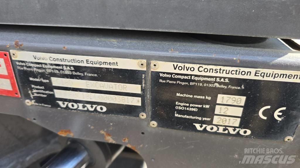 Volvo EC 18 Mini ekskavatörler, 7 tona dek