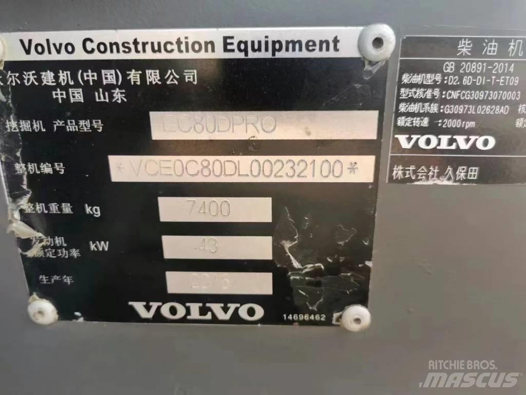 Volvo EC 80D PRO Paletli ekskavatörler