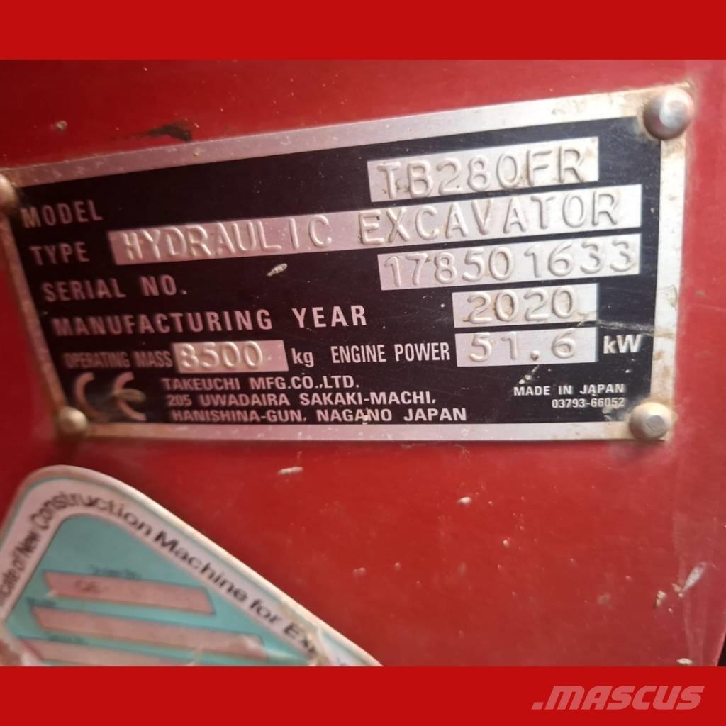 Takeuchi TB 280 FR Midi ekskavatörler 7 - 12 t