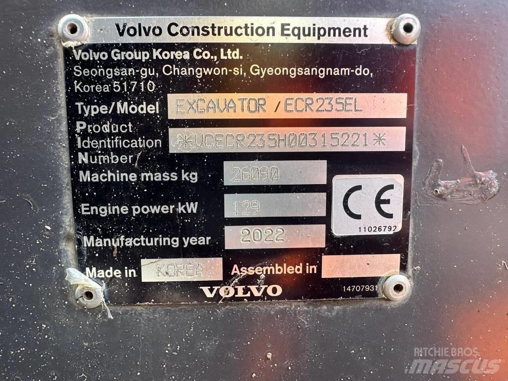 Volvo BM ECR235EL Paletli ekskavatörler