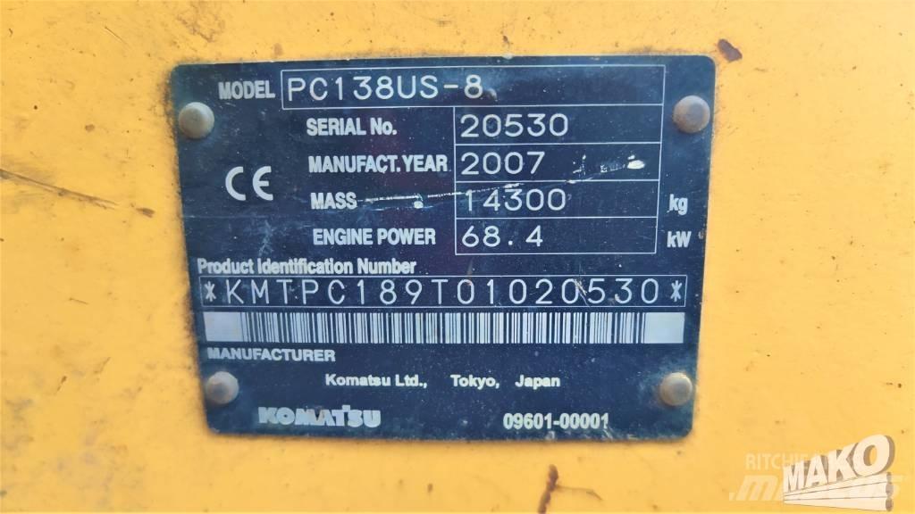 Komatsu PC 138 US-8 Paletli ekskavatörler