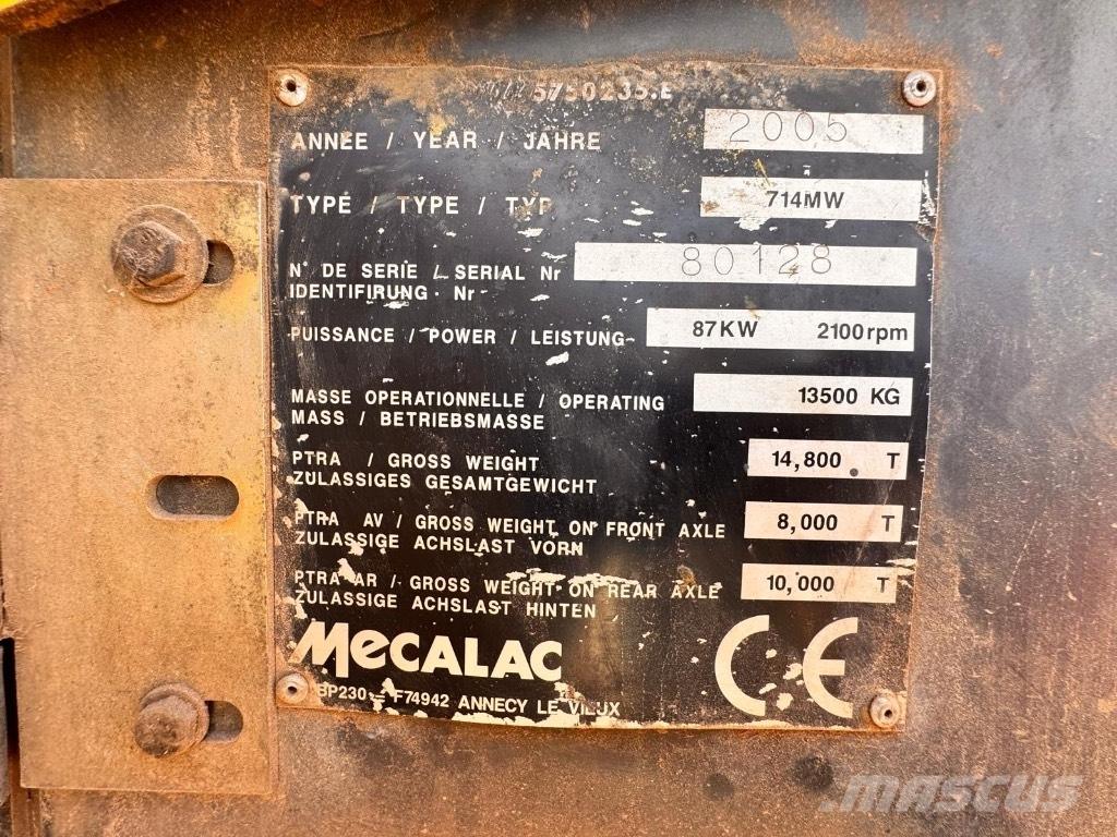 Mecalac 714 MW Lastik tekerli ekskavatörler