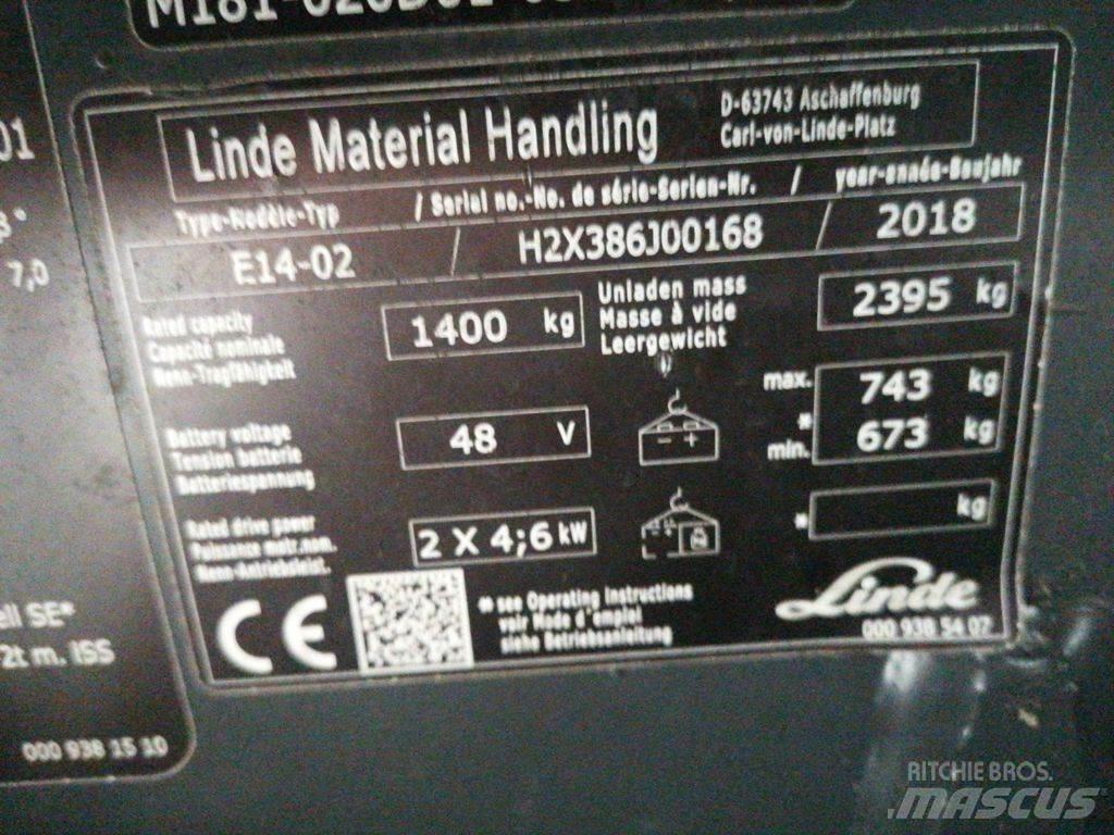 Linde E14-02 Elektrikli forkliftler