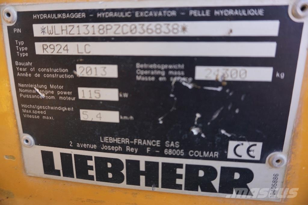 Liebherr R 924 LC Paletli ekskavatörler