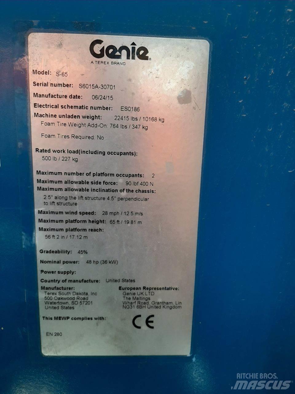 Genie S65 Teleskopik personel platformları