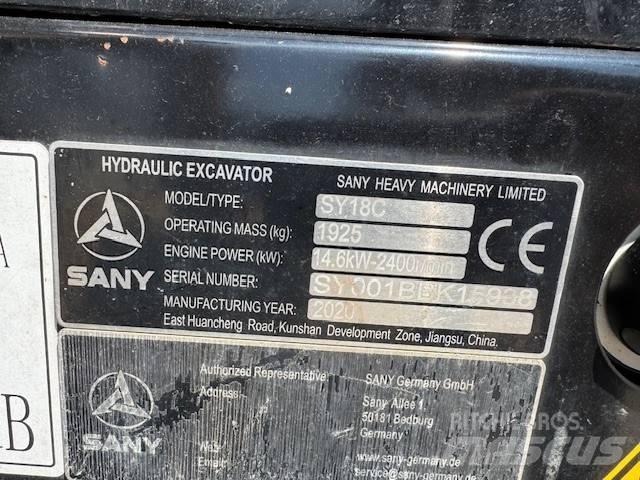 Sany SY 18 C Mini ekskavatörler, 7 tona dek