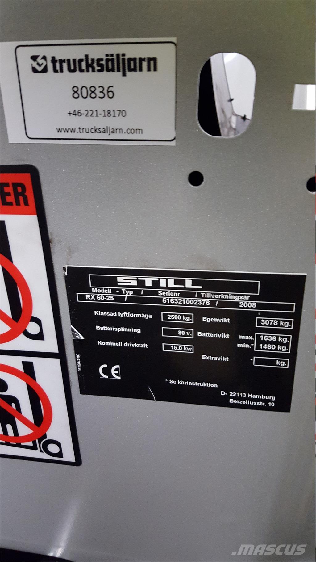 Still RX60-25 Elektrikli forkliftler