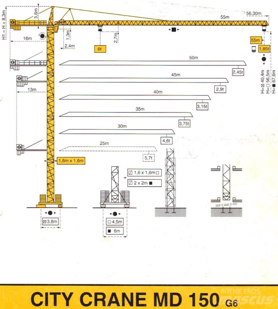 Potain MD 150 Kule vinçler