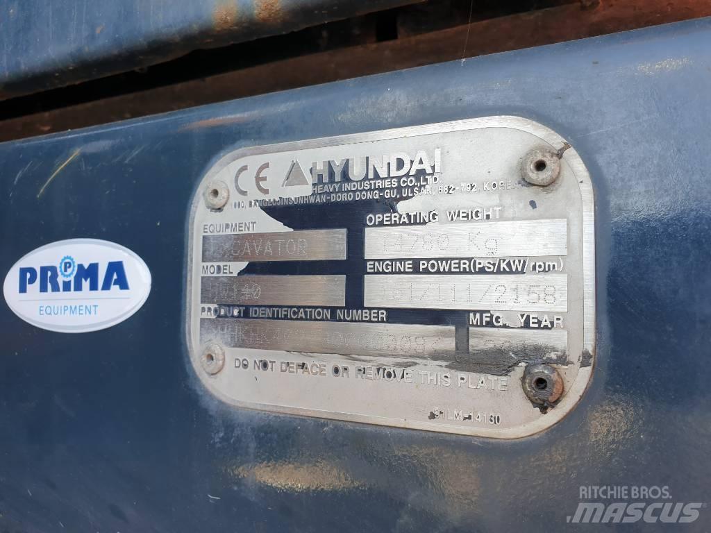 Hyundai HW140 Lastik tekerli ekskavatörler