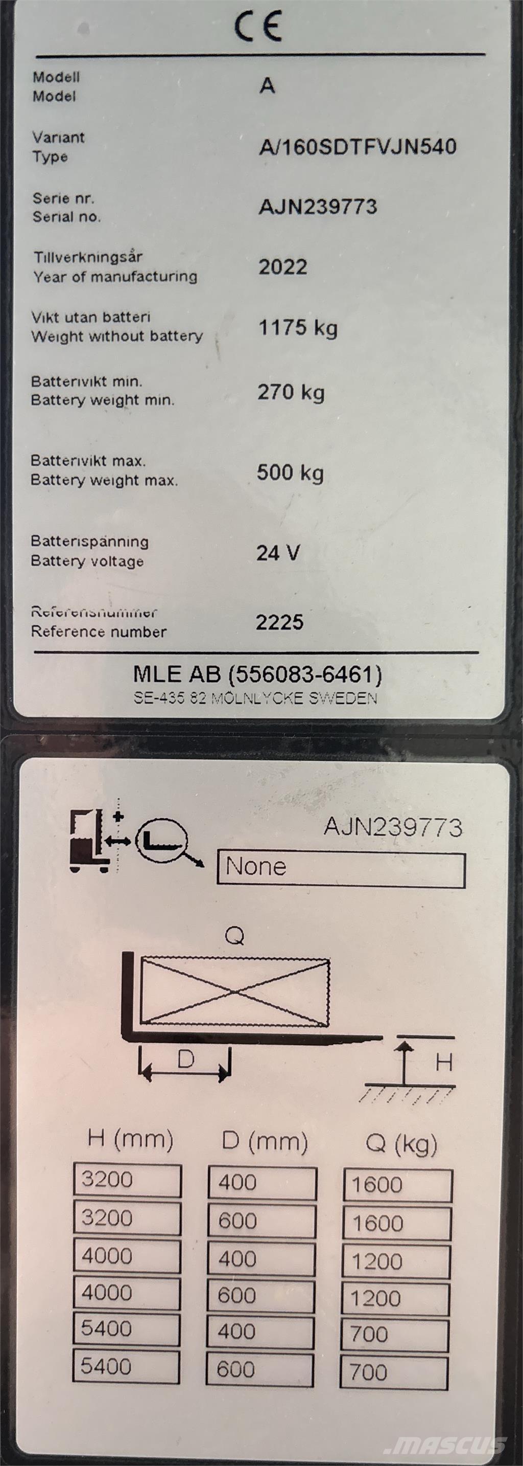 Atlet A160 Akülü depo ekipmanları