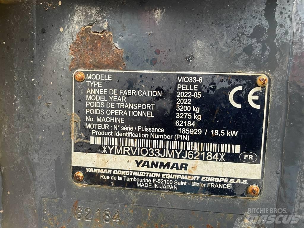 Yanmar Vio 33 U Mini ekskavatörler, 7 tona dek
