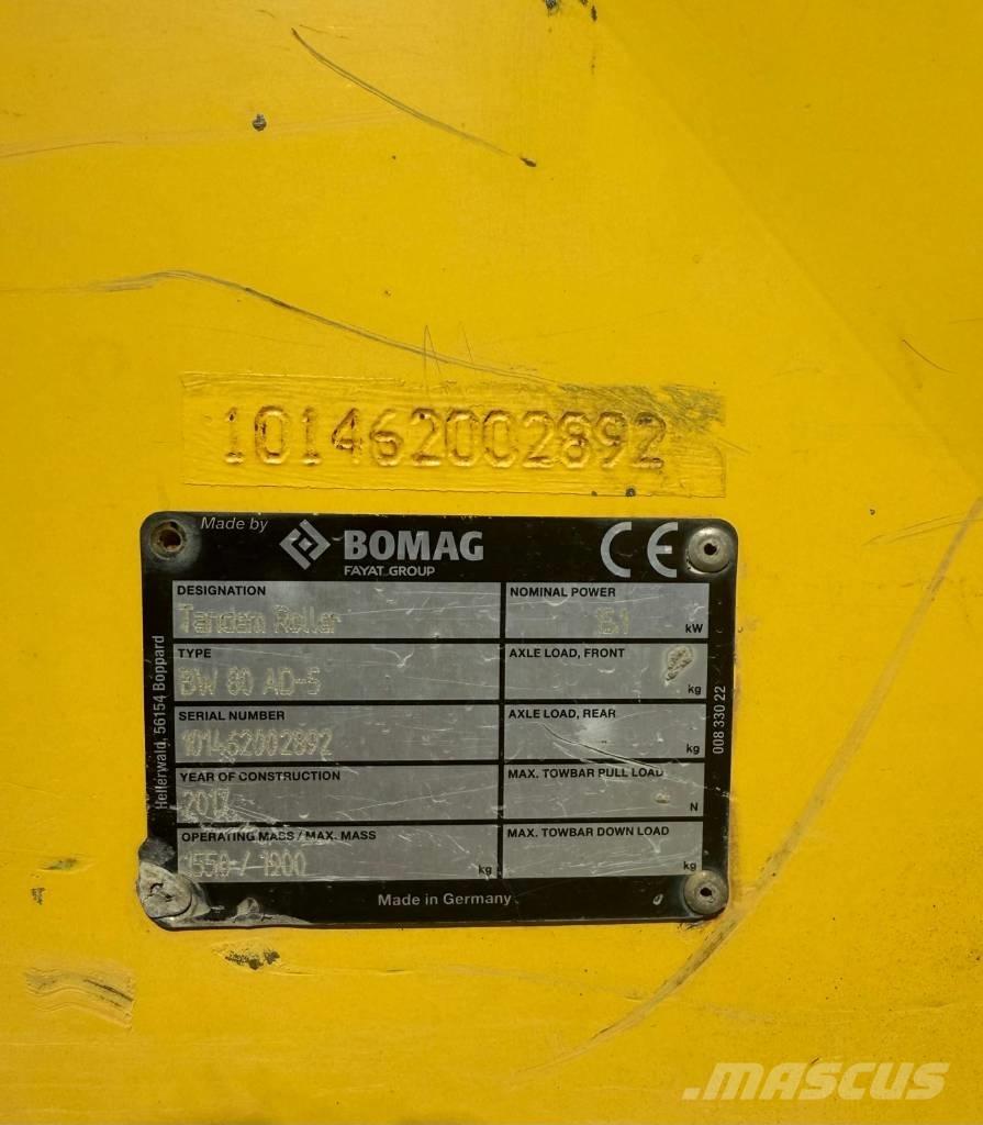 Bomag BW 80 AD-5 Çift tamburlu silindirler