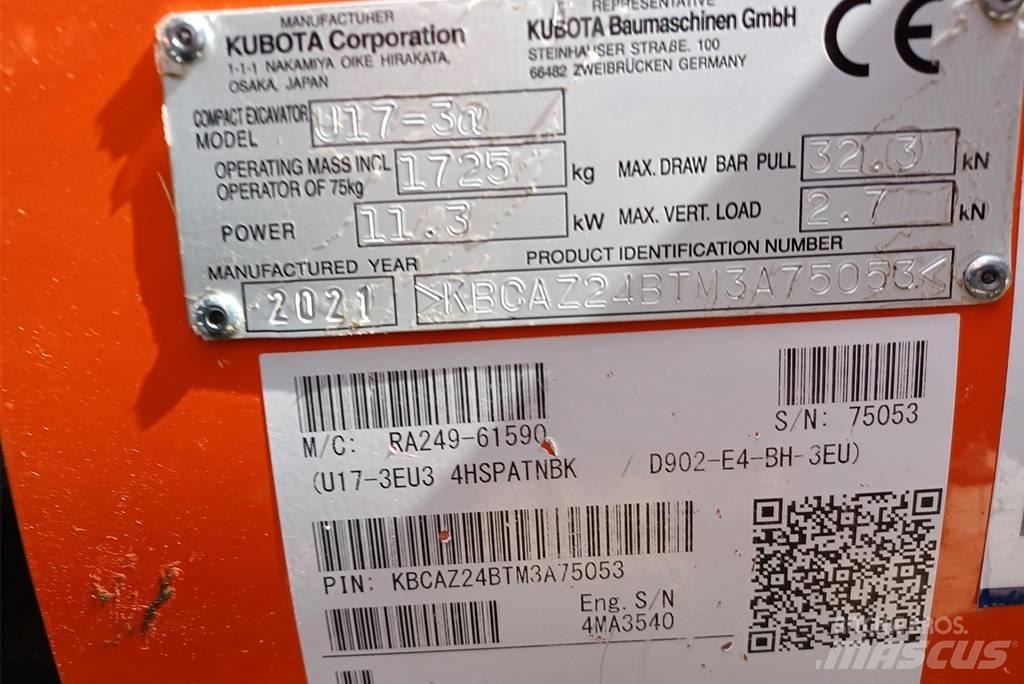 Kubota U 17-3 Mini ekskavatörler, 7 tona dek