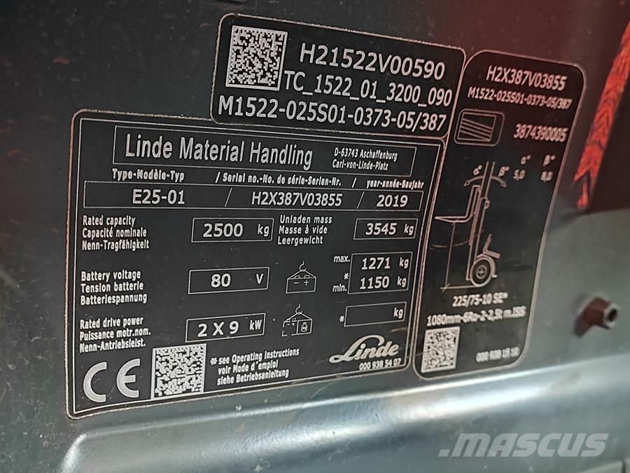 Linde E25-01 Elektrikli forkliftler