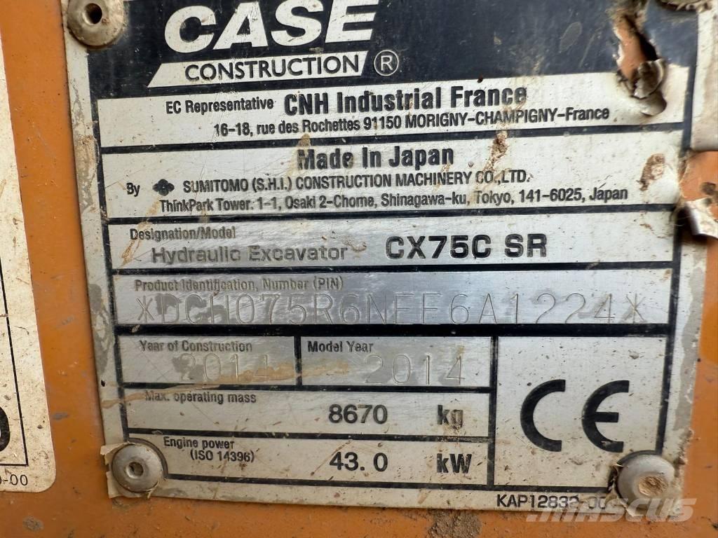 CASE CX 75 C SR Midi ekskavatörler 7 - 12 t