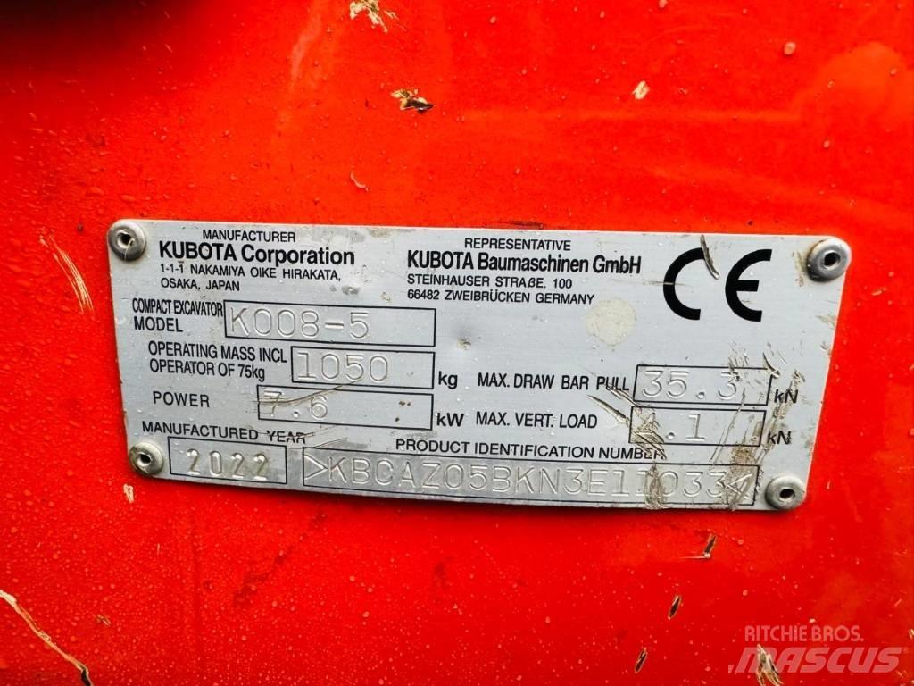 Kubota K008-5 Mini ekskavatörler, 7 tona dek