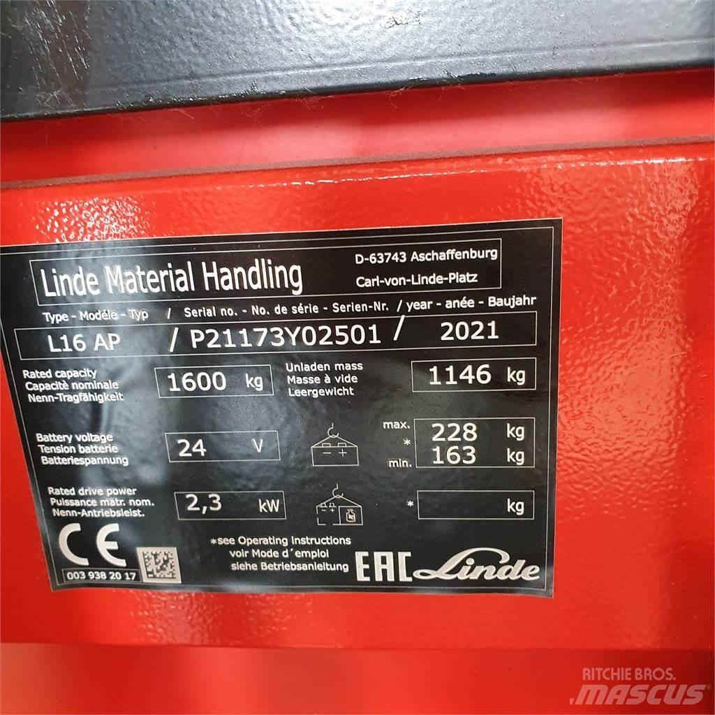 Linde L16APi Yaya kumandali istif makinasi