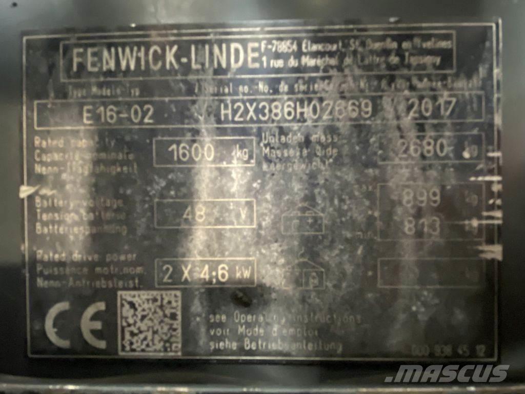 Linde E16-02 Elektrikli forkliftler