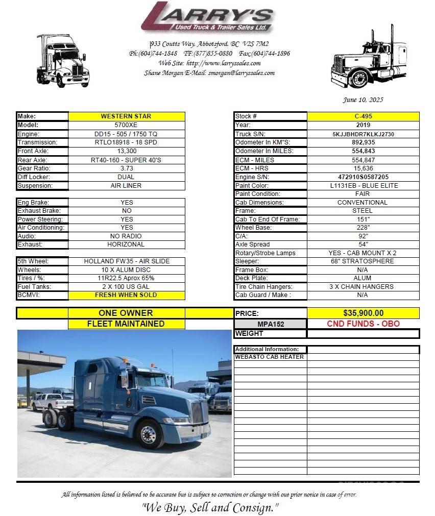 Western Star 5700 XE Çekiciler