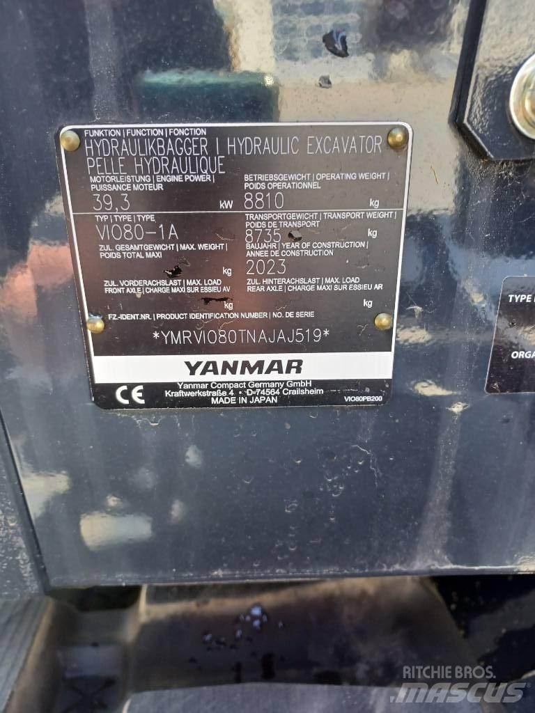 Yanmar Vio 80-2PB Mini ekskavatörler, 7 tona dek