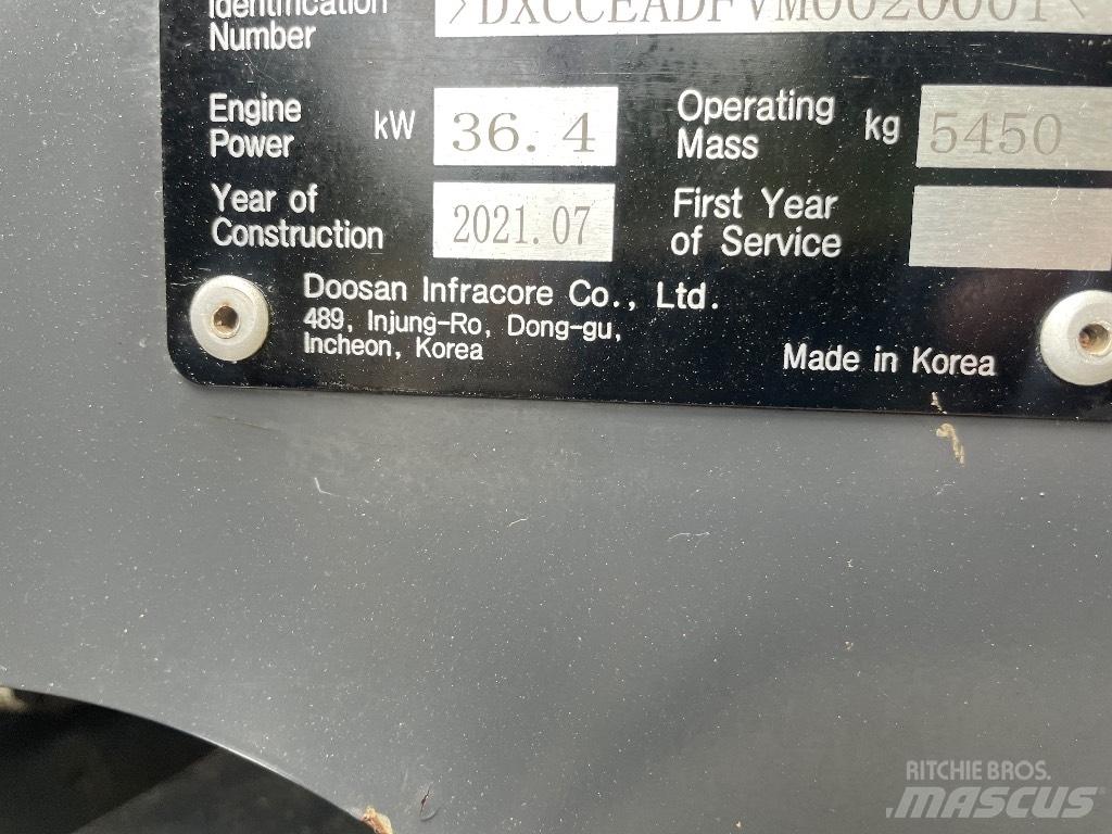 Doosan DX 50 Z Mini ekskavatörler, 7 tona dek