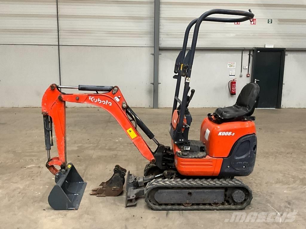 Kubota K 008-3 Mini ekskavatörler, 7 tona dek