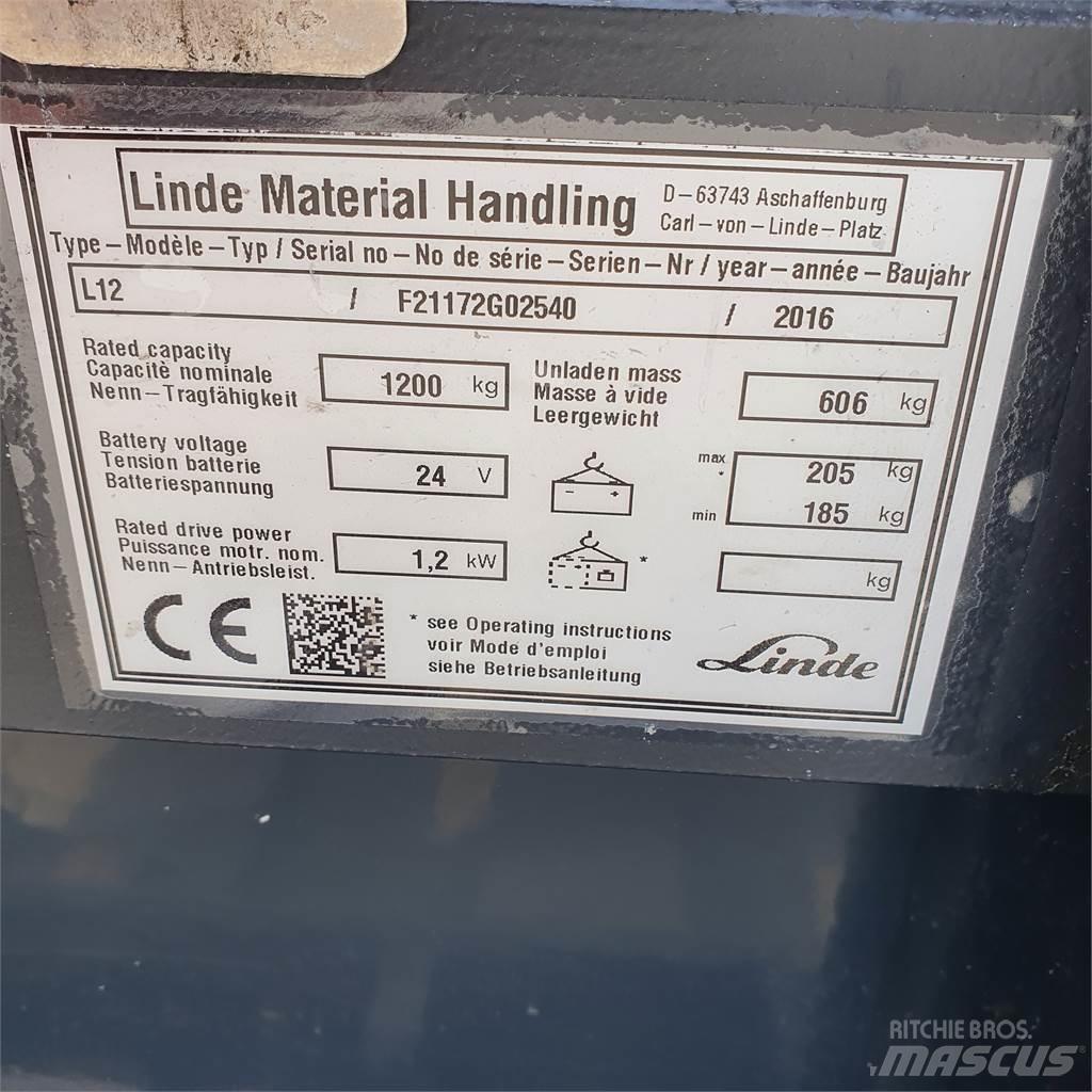 Linde L12 Yaya kumandali istif makinasi