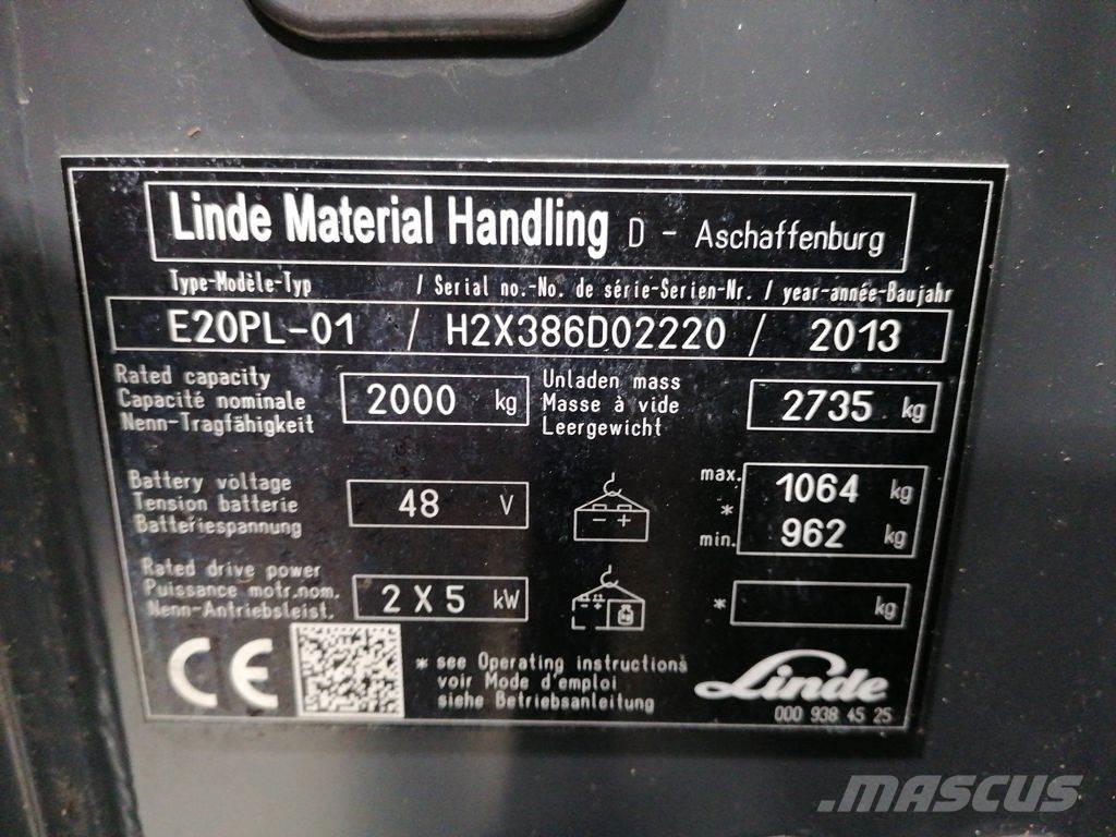 Linde E20PL-01 Elektrikli forkliftler