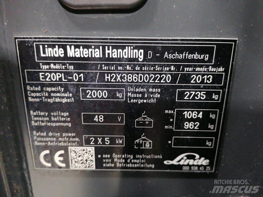 Linde E20PL-01 Elektrikli forkliftler