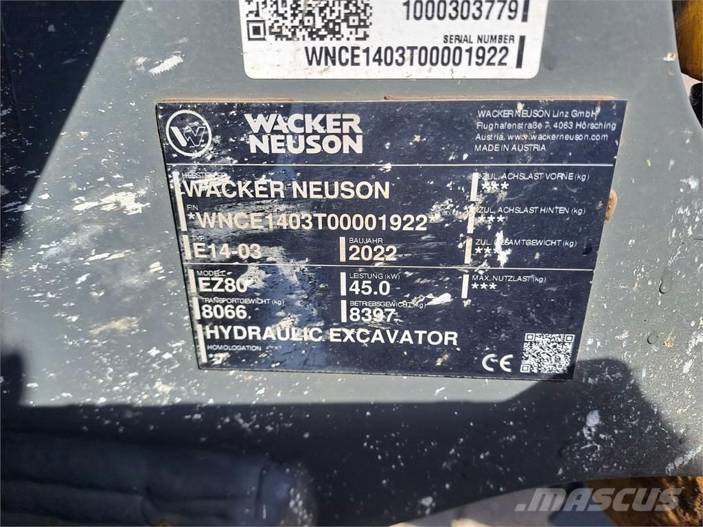 Wacker Neuson EZ80 Paletli ekskavatörler
