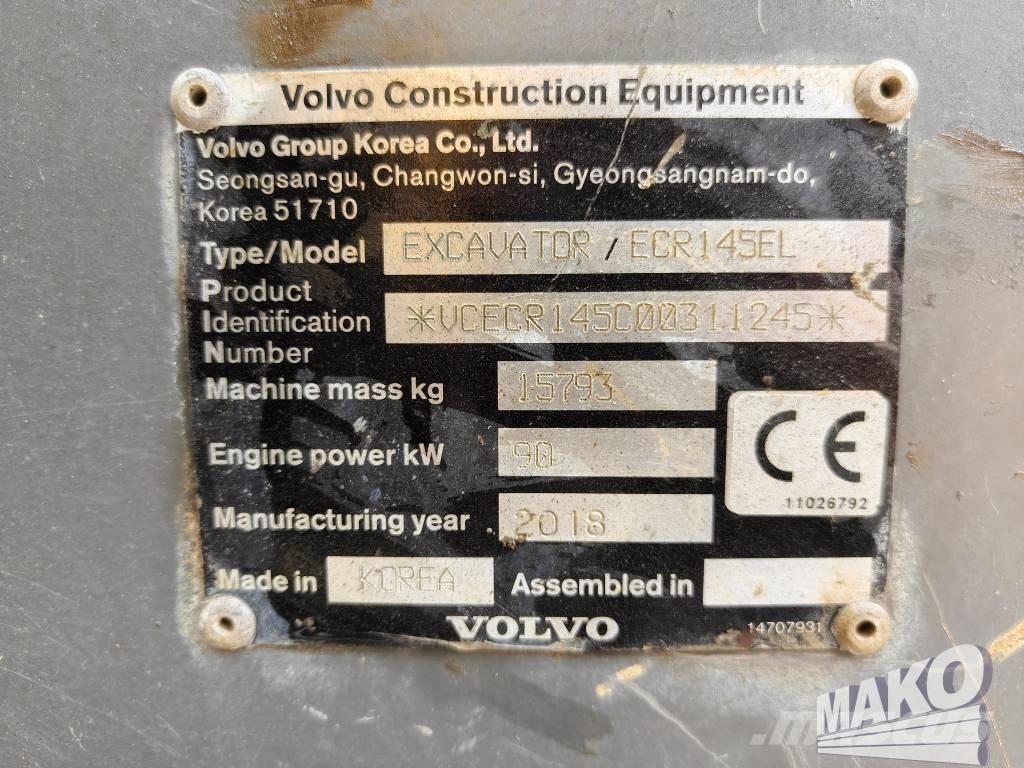 Volvo ECR 145 EL Paletli ekskavatörler