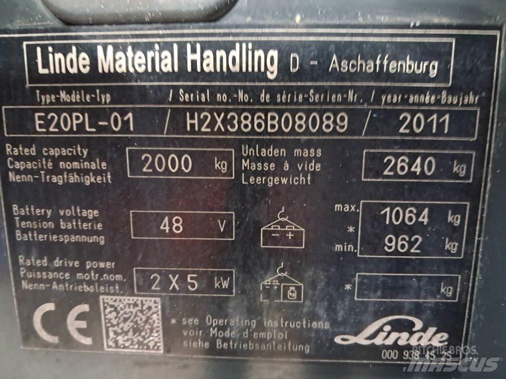 Linde E20PL-01 Elektrikli forkliftler