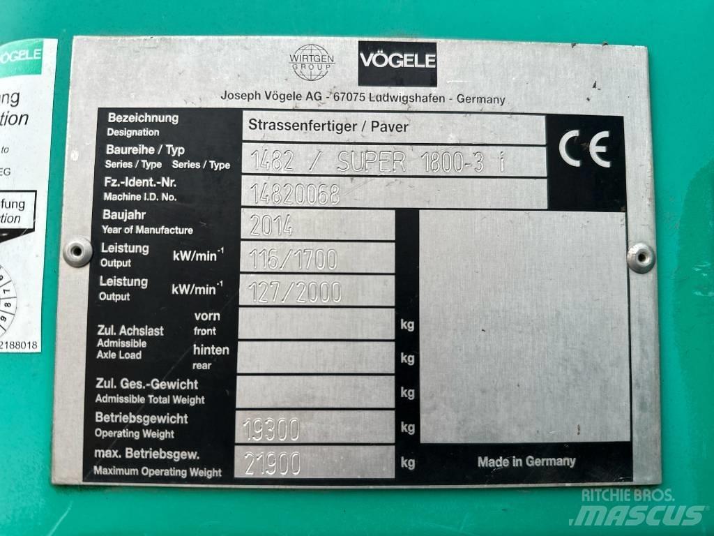 Vögele Super 1800-3i Asfalt sericiler