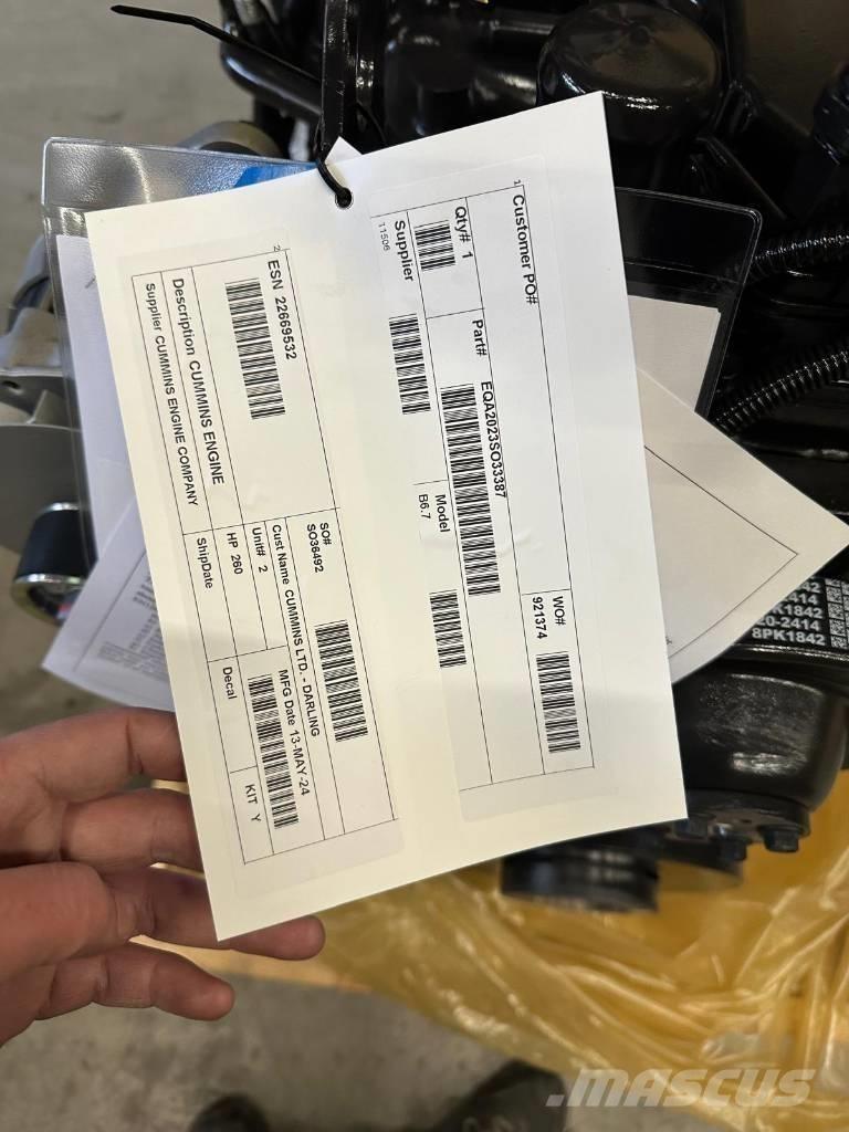 Cummins B6.7 FR95884 Diger tarim makinalari