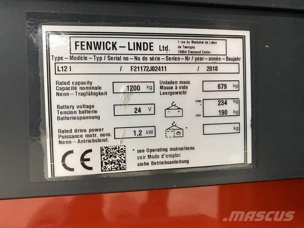 Linde L12 I Yaya kumandali istif makinasi