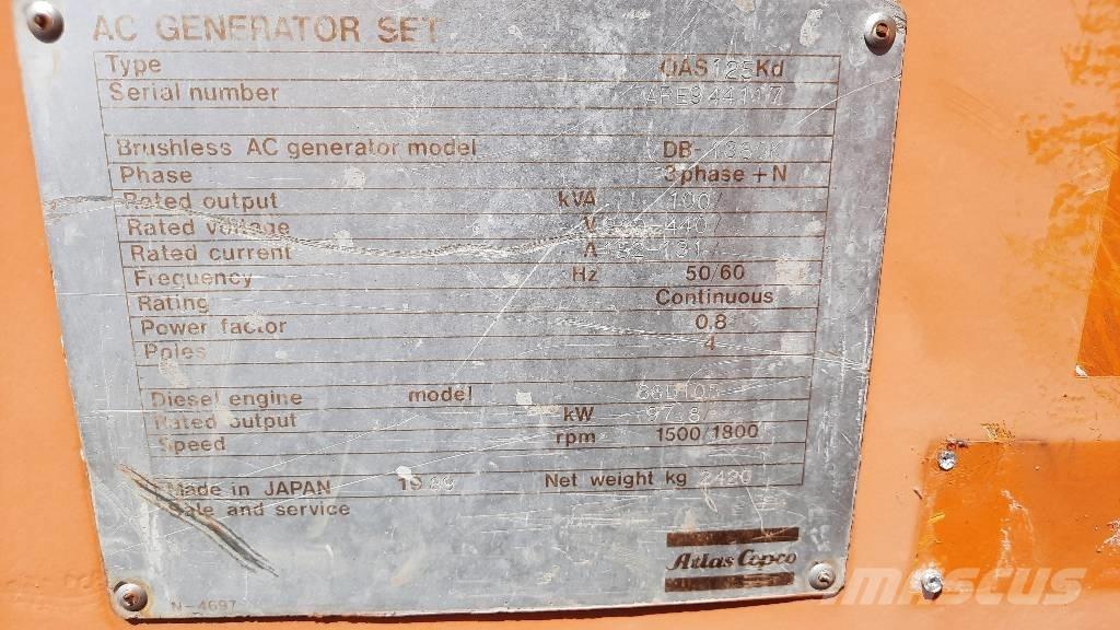 Atlas Copco QAS 125 Dizel Jeneratörler