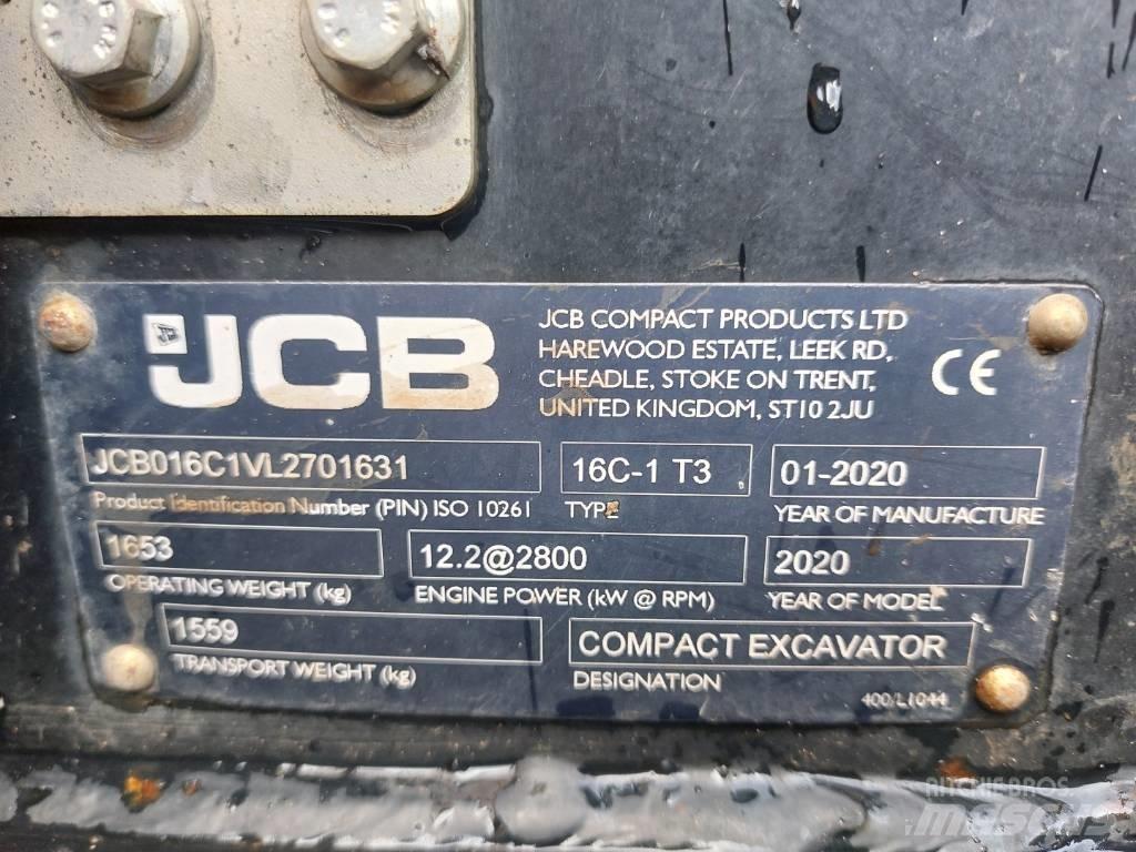 JCB 16 C Mini ekskavatörler, 7 tona dek