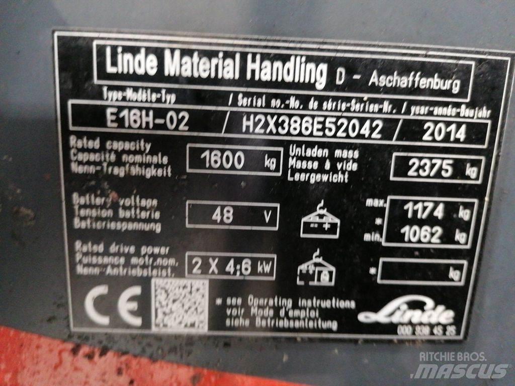 Linde E16H-02 Elektrikli forkliftler