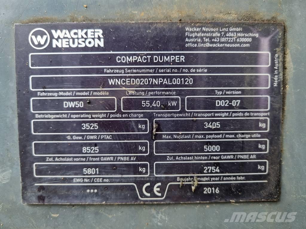 Wacker Neuson DW 50 Belden kirma kamyonlar
