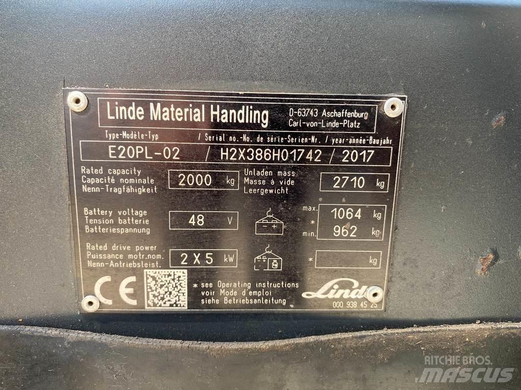 Linde E20PL-02 Elektrikli forkliftler