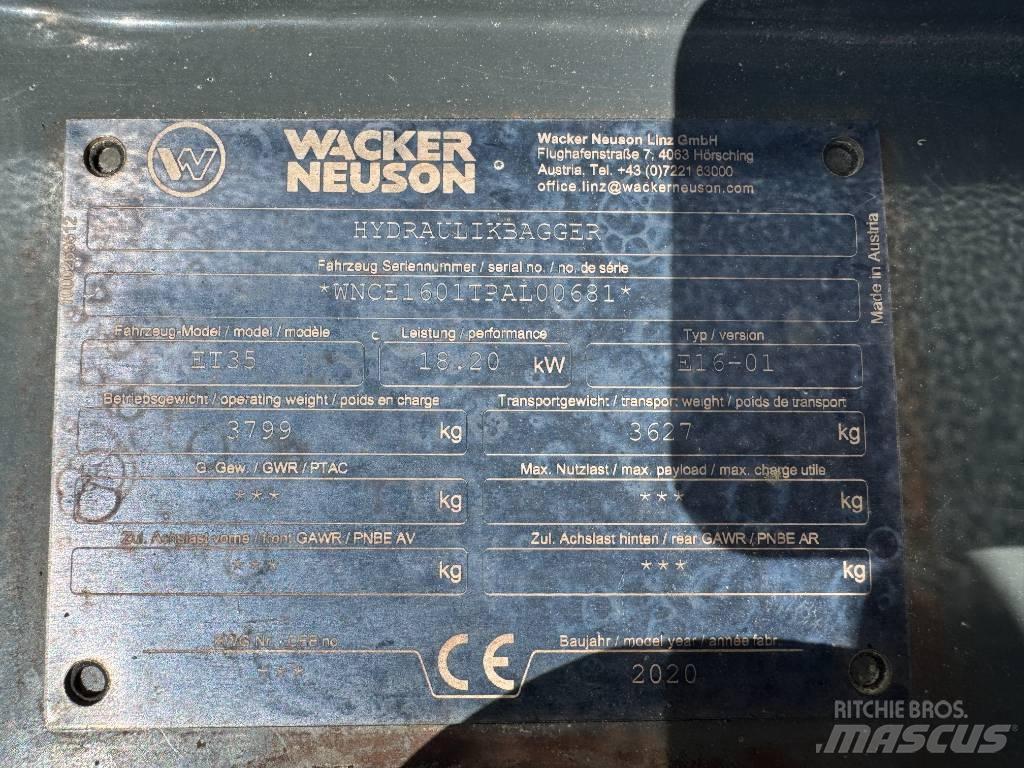 Wacker Neuson ET35 Paletli ekskavatörler
