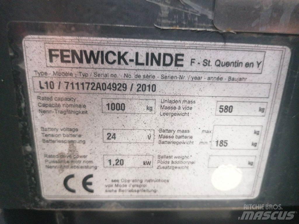 Linde L10 Yaya kumandali istif makinasi