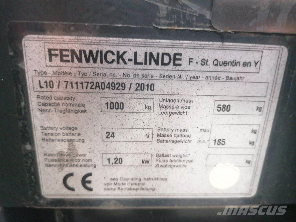 Linde L10 Yaya kumandali istif makinasi
