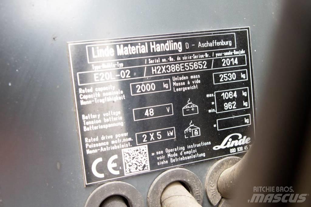 Linde E20L-02 Elektrikli forkliftler