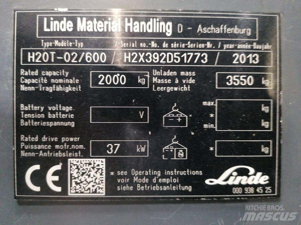 Linde H20T-02/600 LPG'li forkliftler