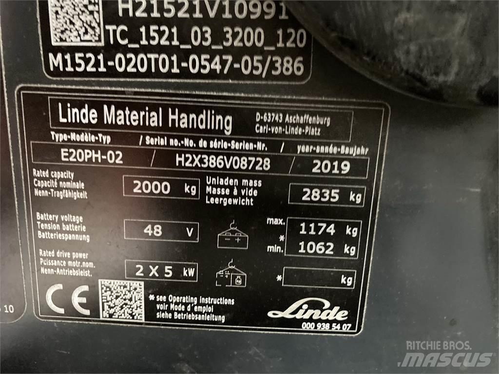 Linde E20PH Elektrikli forkliftler