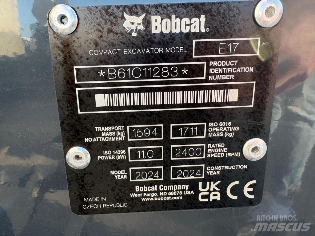 Bobcat E 17 Mini ekskavatörler, 7 tona dek