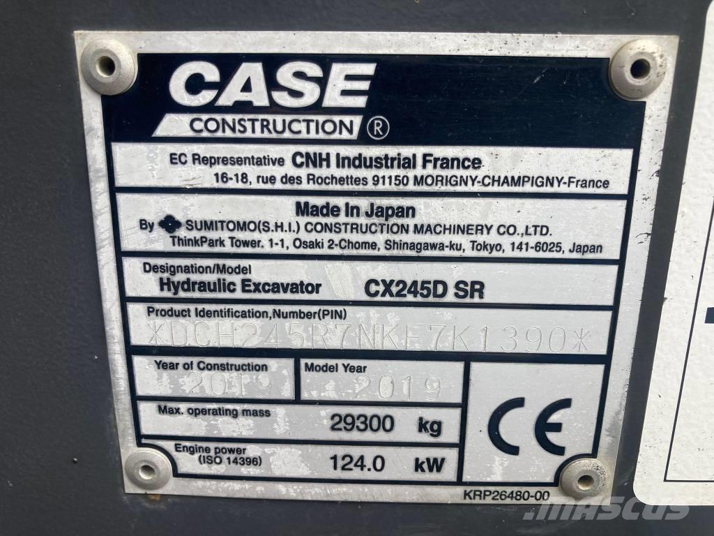 CASE CX 245 D SR LC Paletli ekskavatörler