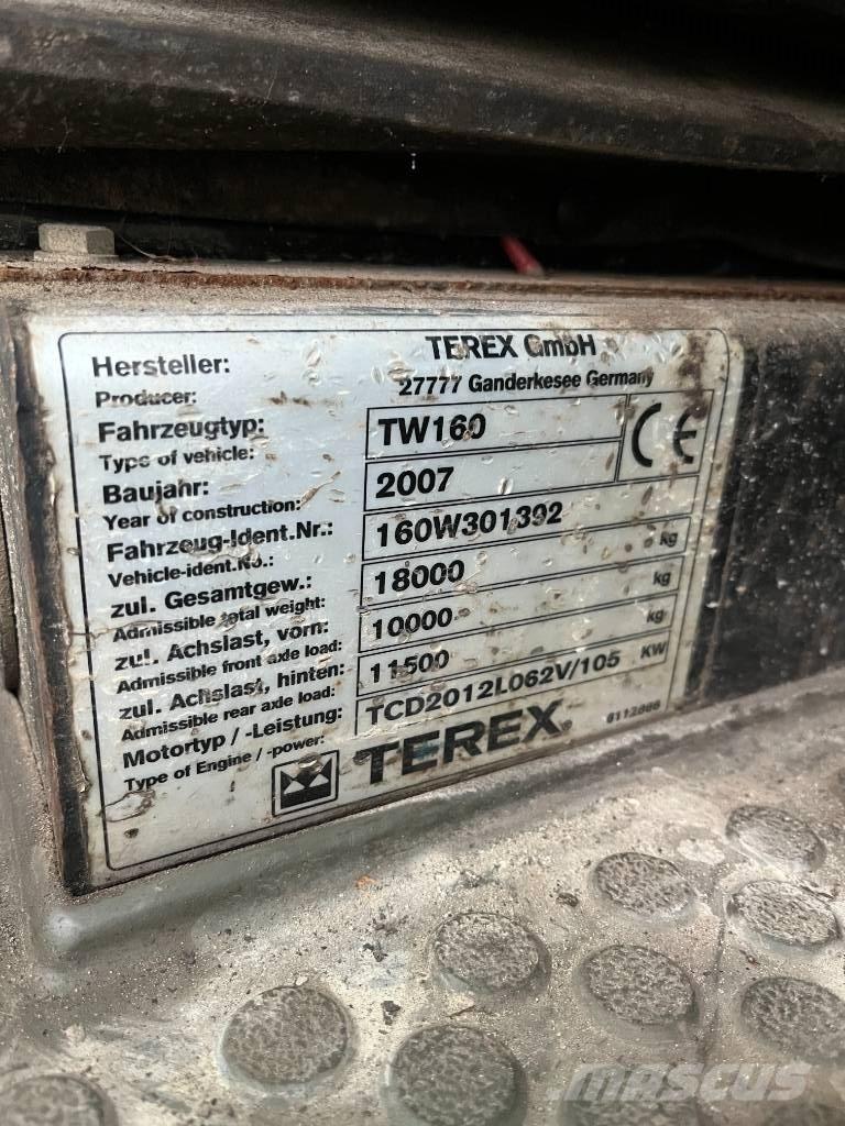 Terex TW160 Lastik tekerli ekskavatörler
