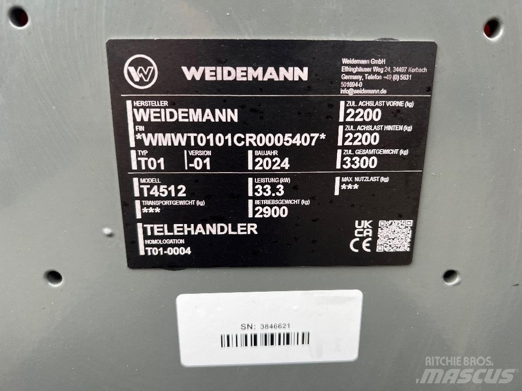 Weidemann 4512 Tarimsal teleskopik yükleyiciler